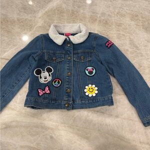 Disney Blue Jean Jacket Minnie Mouse with Fun Patches 7/8